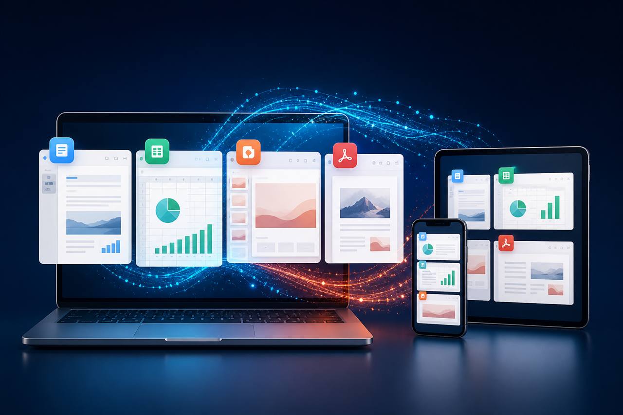 WPS Office 在电脑与移动设备上的文档界面